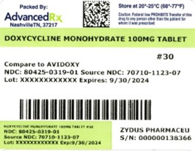 Label 1 (Doxycycline Monohydrate 100mg 80425 0319 01)
